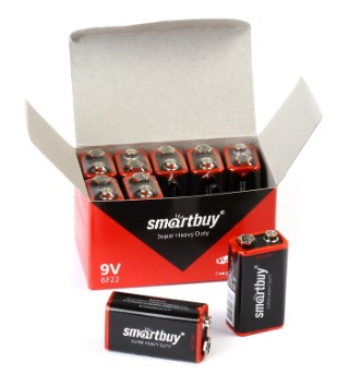 Батарейка солевая крона Smartbuy 6F22/1S (10/400)  (SBBZ-9V01S)