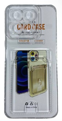 Чехол-накладка силикон с карманом под карту Huawei Honor X8A прозрачный