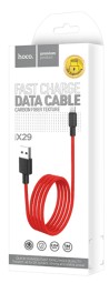 Usb Кабель-зарядка Lightning Hoco X29 Superior style 2.4A 1м в силиконовый PVC красный
