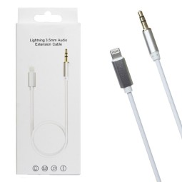 Кабель-переходник Lightning на AUX 3,5mm KY-122, белый