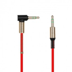 Аудиокабель AUX 3.5мм Smartbuy (A-35-35-fold red) 1м угловой красный
