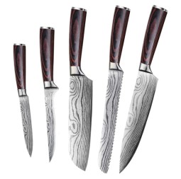 Набор кухонных ножей Xiaomi Spetime 5-Piece Steel Kitchen Knife Set G05-RE (5 ножей) красный