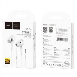 Стереонаушники Hoco M1 Pro с микрофоном 1.2м белые