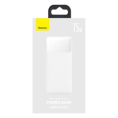 Powerbank Baseus Bipow Digital Display 20000mAh 2USB/USB-C 15W (PPDML-J02) белый