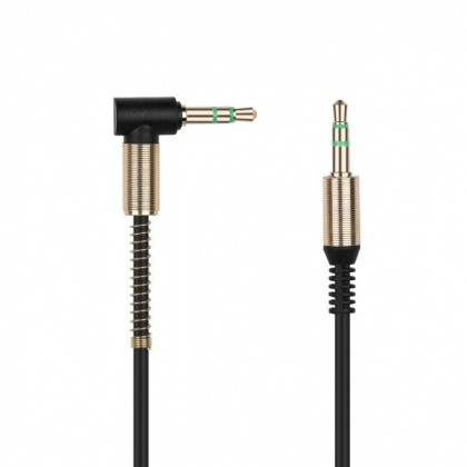 Аудиокабель AUX 3.5мм Smartbuy (A-35-35-fold black) 1м угловой черный