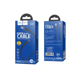 Usb Кабель-зарядка Micro Hoco U39 Slender 2.4A 1.2м плоский в нейлоновой оплётке чёрно-синий