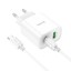 Сетевое зарядное устройство Hoco C80A +Plus с шнуром Type-C на Type-C 20W/18W белое