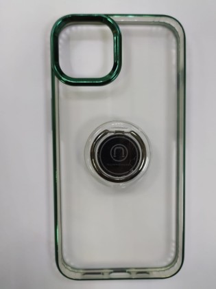 Накладка для i-Phone 13 силикон прозрачный с кольцом бока цветные