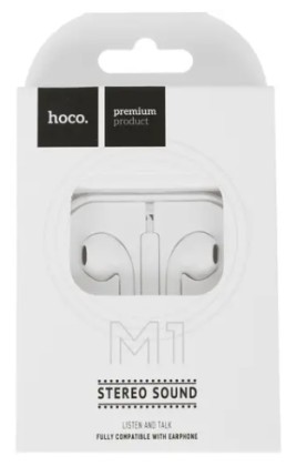 Наушники с микрофоном Hoco M1 1.2м белые