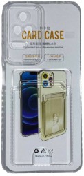Чехол-накладка силикон с карманом под карту Xiaomi Pocophone F4 прозрачный