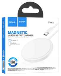Беспроводное заряд. устр. магнитное Hoco CW52 15W белое