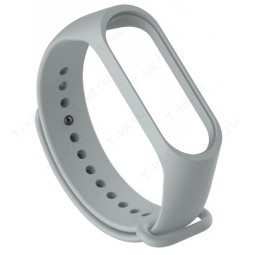 Ремешок для Xiaomi Mi Band 5 силиконовый серый