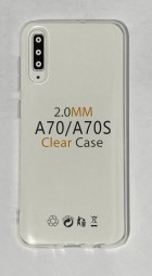 Чехол-накладка силикон 2.0мм Samsung Galaxy A70 прозрачный