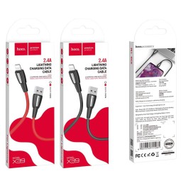 Usb Кабель-зарядка Lightning Hoco X39 Titan 2.4A 1м в тканевой оплётке чёрный