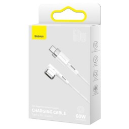 Кабель-переходник Baseus Zink Magnetic MacBook Type-C на L-shaped Port 60W 2м CATXC-W02  угл белый