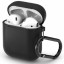 Силиконовый чехол для AirPods с карабином чёрный