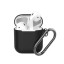 Силиконовый чехол для AirPods с карабином чёрный