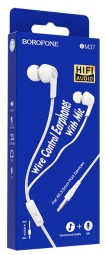 Наушники с микрофоном Borofone BM37 1.2м плоский белый