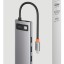 USB-C хаб - Baseus Metal 5в1 3USB/HDMI/USB-C - серый