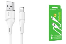 Usb Кабель-зарядка Lightning Borofone BX43 Cooljoy 2.4A 1м силиконовый белый