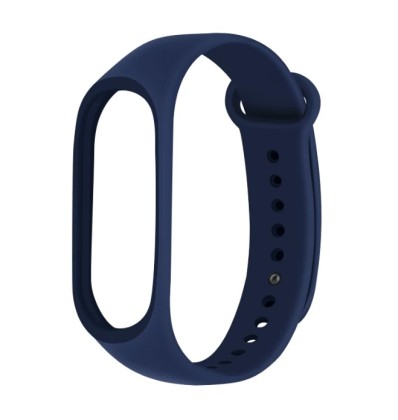 Ремешок для Xiaomi Mi Band 5 силиконовый тёмно-синий