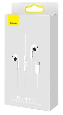Стереонаушники Type-C с микрофоном Baseus Encok C17 NGCR010002 белые
