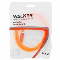 Аудиокабель AUX 3.5мм Walker WCA245 1м силиконовый оранжевый