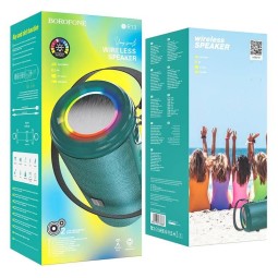 Bluetooth колонка Borofone BR13 BT5.0/1200mAh/4ч/10Вт/TF/AUX зеленая