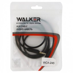 Аудиокабель AUX 3,5mm Walker WCA245 круглый черный