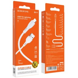 Usb Кабель-зарядка Lightning Borofone BX51 Triumph 2.4A 1м силиконовый белый