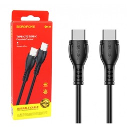 Usb Кабель-зарядка Type-C на Type-C Borofone BX51 Trumph 3A 60W 1м силиконовый черный