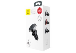 Держатель в автомобиль в воздуховод магнитный Baseus Privity Pro (SUMQ-PR01) шагрень чёрный