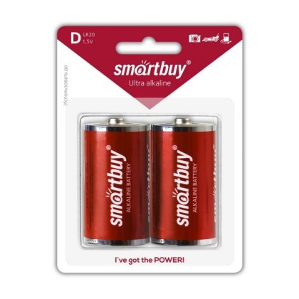 Батарейка алкалиновая Smartbuy LR20/2B (24/96) SBBA-D02B