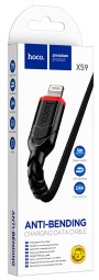 Usb Кабель-зарядка Lightning Hoco X-Victory 1м 2.4А в тканевой оплётке чёрный