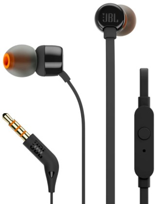 Наушники с микрофоном JBL T110 1.2м черные