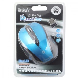 Мышь беспроводная беззвучная Smartbuy 612AG синяя, LED Blue (SBM-612AG-BK)/40/
