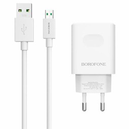 Сетевое зар. устр. Borofone BA32A 1USB с шнуром Micro 3A белое