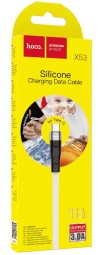 Usb Кабель-зарядка Type-C Hoco X53 Angel silicone 3A 1м плоский силиконовый белый