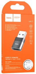Переходник USB наType-C Hoco UA17 черный