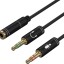 Разветвитель KAKUSIGA наушники+микрофон аудиокабель AUX 3.5mm 27mm