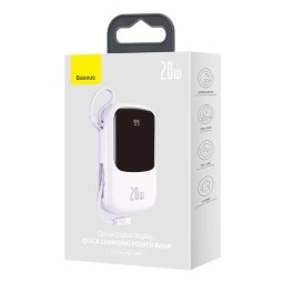 Powerbank Baseus Qpow 20000mAh 1USB/USB-C 20W с проводом Lightning (PPQD-H05) сиреневый