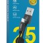Usb Кабель-зарядка Micro Hoco X35 Premium 2.4A 25см в нейлоновой оплетке черный