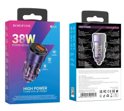 Автомобильное заряд. устр. Borofone BZ20 1USB/1USB-C с кабелем C-C PD20W+QC3.0 38W черное