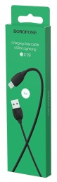 Usb Кабель-зарядка Lightning Borofone BX19 Benefit 2.4A 1м силиконовый черный