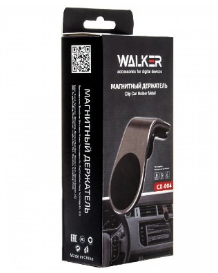 Держатель в автомобиль в воздуховод магнитный Walker CX-004 черный