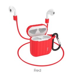 Силиконовый чехол для AirPods 1/2 Hoco WB10 красный