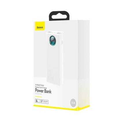 Powerbank Baseus Amblight Digital Display 30000mAh 4USB/USB-C 65W (PPLG-A02) белый