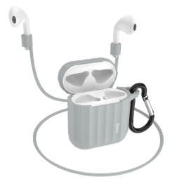 Силиконовый чехол для AirPods 1/2 Hoco WB10 серый