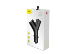 Автомобильное заряд. устр. + прикуриватель Baseus Y-type 2USB 3.4A  черное