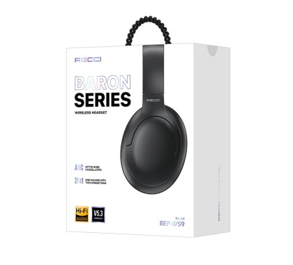 Стереонаушники Bluetooth Полноразмерные Recci Baron REP-W59 черные